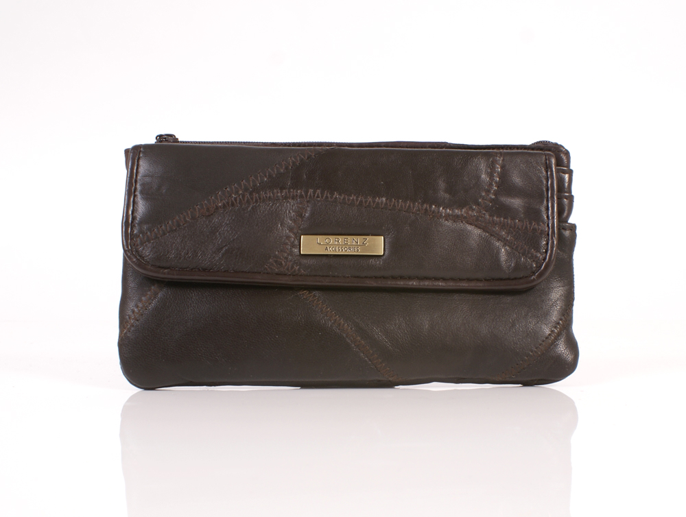 (image for) 4674 BROWN Economy Patchwork Matinee Purse